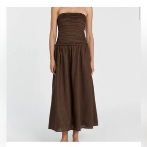 DISSH Chocolate Brown Linen Dress - Catania